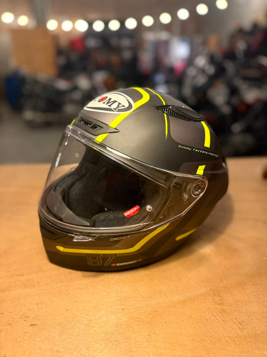 Suomy Track-1 Ninety Seven Full Face Helmet Matt Black/Neon-Yellow (Size: Large)